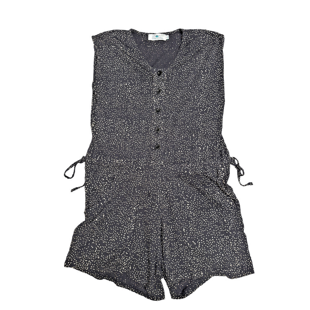 PASSION LILIE Romper Womens XS Rainey Organic Jumpsuit Navy Blue Sleeveless